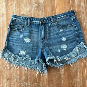 Free People distressed denim short